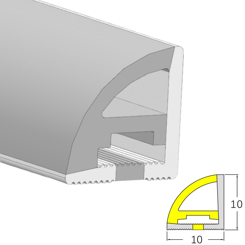 1010 Small Silicone Flex Angle LED Corner Profile For 5mm Strip Light